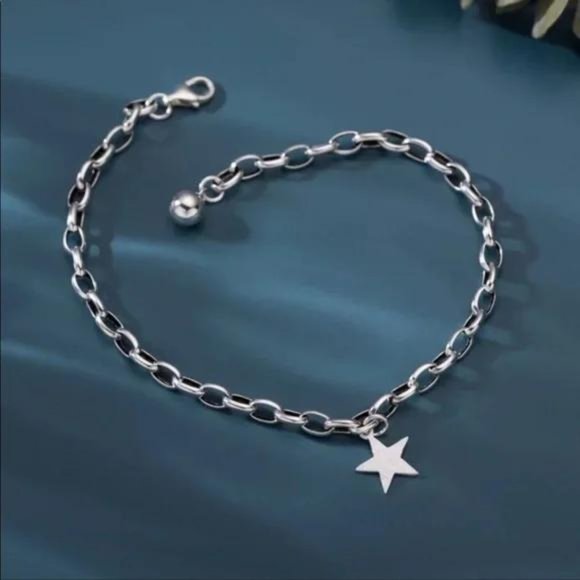 NEW 925 STERLING SILVER STAR BRACELET, NICE BRACELET, CUTE BRACELET - Picture 8 of 8